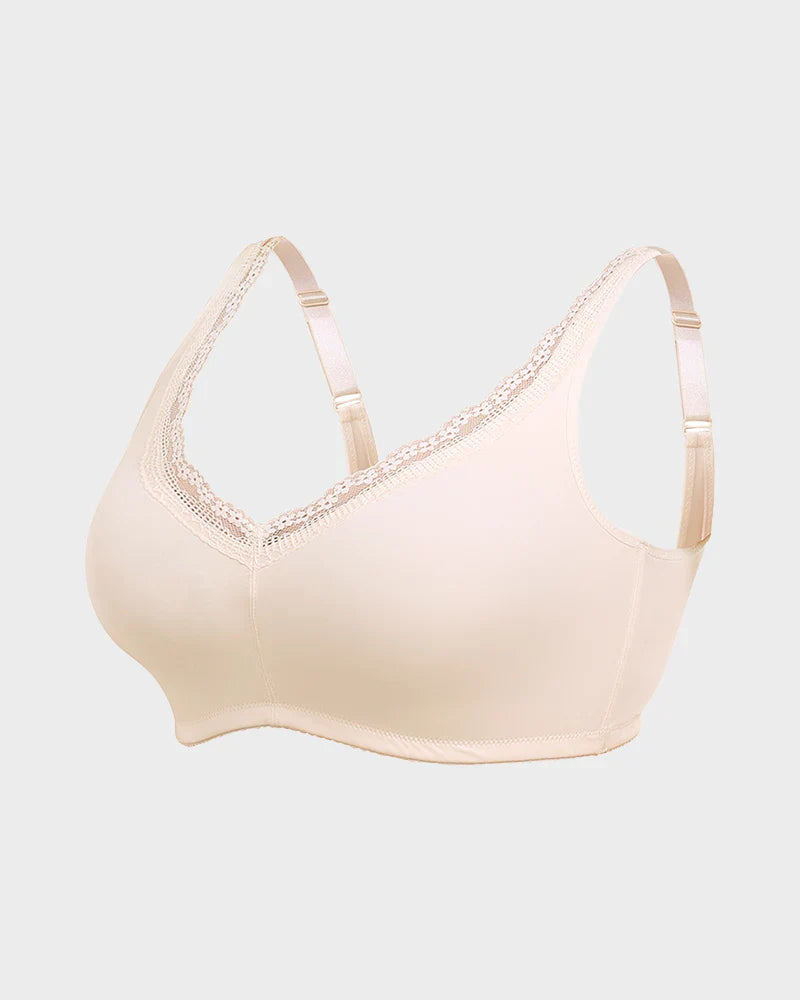 Full Coverage Lace Trim Minimizer Bra
