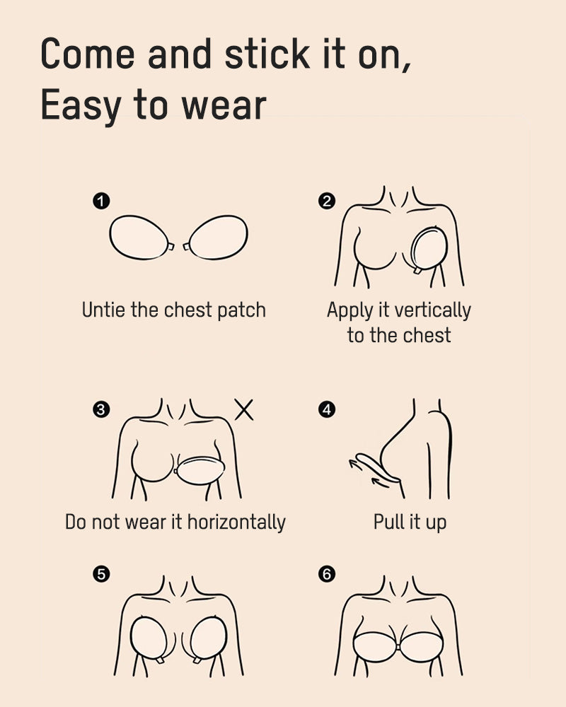 Front Closure Adhesive Invisible Push-Up Bra(2 Pairs)