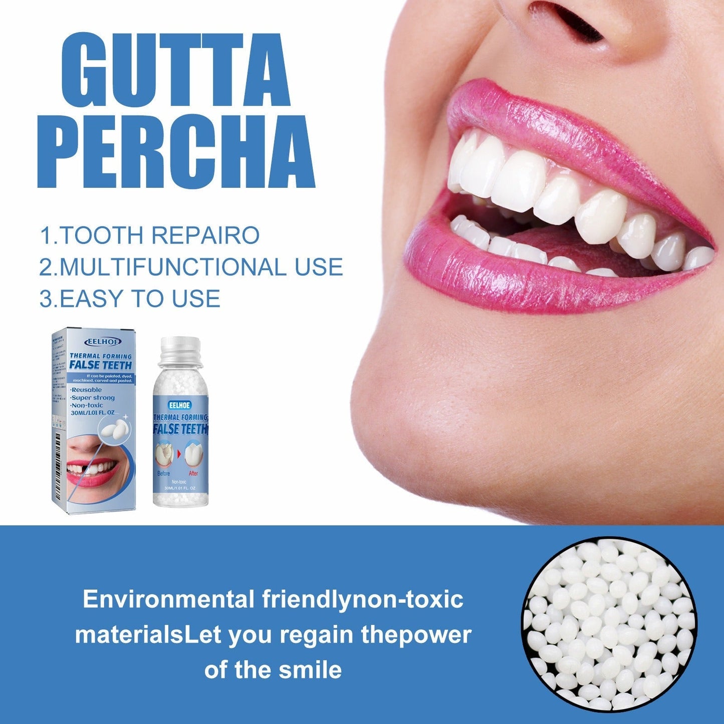 Eelhoe Temporary Tooth Repair: Perfect Solution for Gaps and Missing Teeth!✨